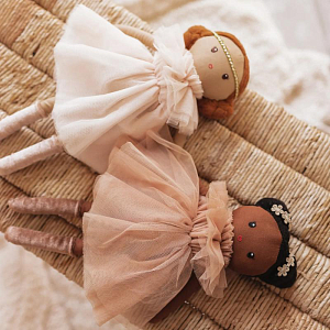 Текстильная кукла Mrs. Ertha "Lilly Toots", бежевая с розовым, 34 см